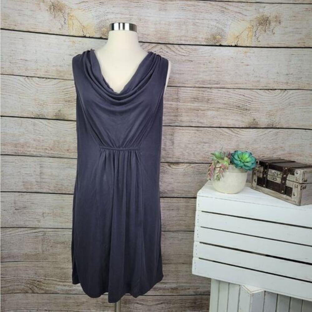 NWT Anthropologie Maeve Cara Cowl Neck Dress Charcoal Gray Size Extra Small